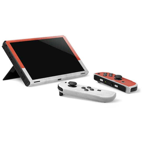 Singapore Flag Distressed Nintendo Switch OLED (2021) Skin